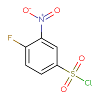Chemical structure of 4-fluoro-3-nitrobenzene-1-sulfonyl chloride - CSSB00000184946