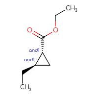 Chemical structure of rac-ethyl (1R,2R)-2-ethylcyclopropane-1-carboxylate - CSSB00160469330