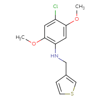 Chemical structure of 4-chloro-2,5-dimethoxy-N-[(thiophen-3-yl)methyl]aniline - CSSB00000523268