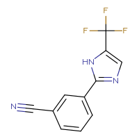 Chemical structure of 3-[5-(trifluoromethyl)-1H-imidazol-2-yl]benzonitrile - CSSB02279642425