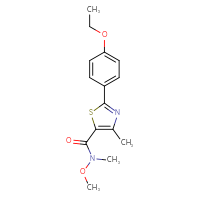 Chemical structure of 2-(4-ethoxyphenyl)-N-methoxy-N,4-dimethyl-1,3-thiazole-5-carboxamide - CSSB02064372989