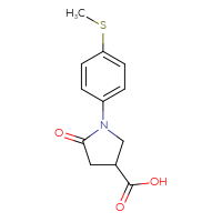 Chemical structure of 1-[4-(methylsulfanyl)phenyl]-5-oxopyrrolidine-3-carboxylic acid - CSSB00000286075