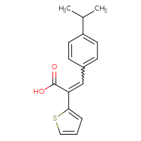 Chemical structure of 3-[4-(propan-2-yl)phenyl]-2-(thiophen-2-yl)prop-2-enoic acid - CSSB00000394646