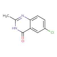 Chemical structure of 6-chloro-2-methyl-3,4-dihydroquinazolin-4-one - CSSB00011386830