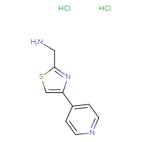 Chemical structure of 1-[4-(pyridin-4-yl)-1,3-thiazol-2-yl]methanamine dihydrochloride - CSSB00000750221