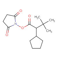 Chemical structure of 2,5-dioxopyrrolidin-1-yl 2-cyclopentyl-3,3-dimethylbutanoate - CSSB20270437951