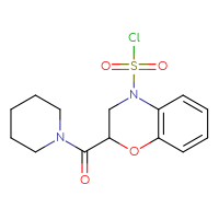 Chemical structure of 2-(piperidine-1-carbonyl)-3,4-dihydro-2H-1,4-benzoxazine-4-sulfonyl chloride - CSSB21224772874