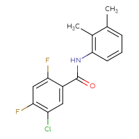 Chemical structure of 5-chloro-N-(2,3-dimethylphenyl)-2,4-difluorobenzamide - CSSB02252336014