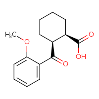Chemical structure of (1R,2S)-2-(2-methoxybenzoyl)cyclohexane-1-carboxylic acid - CSSB00025753509