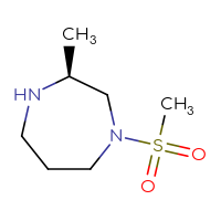 Chemical structure of (3S)-1-methanesulfonyl-3-methyl-1,4-diazepane - CSSB14827573649