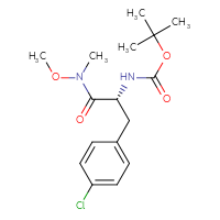 Chemical structure of tert-butyl N-[(1R)-2-(4-chlorophenyl)-1-[methoxy(methyl)carbamoyl]ethyl]carbamate - CSSB20747750510