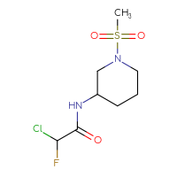 Chemical structure of 2-chloro-2-fluoro-N-(1-methanesulfonylpiperidin-3-yl)acetamide - CSSB21332103583