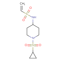 Chemical structure of N-[1-(cyclopropanesulfonyl)piperidin-4-yl]ethene-1-sulfonamide - CSSB03461871370