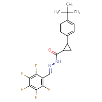 Chemical structure of 2-(4-tert-butylphenyl)-N'-[(2,3,4,5,6-pentafluorophenyl)methylidene]cyclopropane-1-carbohydrazide - CSSB00121673521