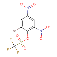 Chemical structure of 2-bromo-4,6-dinitrophenyl trifluoromethanesulfonate - CSSB21432450225