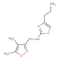 Chemical structure of N-[(4,5-dimethyl-1,2-oxazol-3-yl)methyl]-4-propyl-1,3-oxazol-2-amine - CSSB20999012239