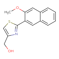 Chemical structure of [2-(3-methoxynaphthalen-2-yl)-1,3-thiazol-4-yl]methanol - CSSB06593469377