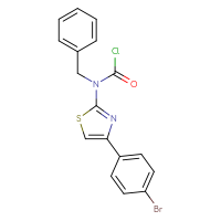 Chemical structure of N-benzyl-N-[4-(4-bromophenyl)-1,3-thiazol-2-yl]carbamoyl chloride - CSSB14959847867