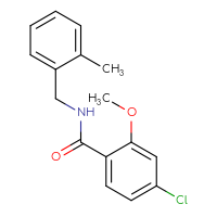 Chemical structure of 4-chloro-2-methoxy-N-[(2-methylphenyl)methyl]benzamide - CSSB00047876289