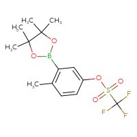 Chemical structure of 4-methyl-3-(4,4,5,5-tetramethyl-1,3,2-dioxaborolan-2-yl)phenyl trifluoromethanesulfonate - CSSB21332141370