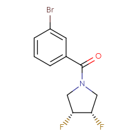 Chemical structure of (3R,4S)-1-(3-bromobenzoyl)-3,4-difluoropyrrolidine - CSSB01994940825