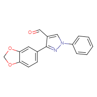 Chemical structure of 3-(2H-1,3-benzodioxol-5-yl)-1-phenyl-1H-pyrazole-4-carbaldehyde - CSSB00015198415