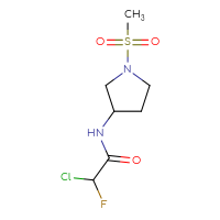 Chemical structure of 2-chloro-2-fluoro-N-(1-methanesulfonylpyrrolidin-3-yl)acetamide - CSSB21332169248
