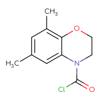 Chemical structure of 6,8-dimethyl-3,4-dihydro-2H-1,4-benzoxazine-4-carbonyl chloride - CSSB14959847288