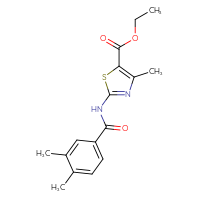Chemical structure of ethyl 2-(3,4-dimethylbenzamido)-4-methyl-1,3-thiazole-5-carboxylate - CSSB00104811177