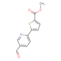 Chemical structure of methyl 5-(5-formylpyridin-2-yl)thiophene-2-carboxylate - CSSB06589160915