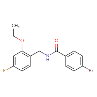 Chemical structure of 4-bromo-N-[(2-ethoxy-4-fluorophenyl)methyl]benzamide - CSSB21432554985