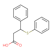 Chemical structure of 3-phenyl-3-(phenylsulfanyl)propanoic acid - CSSB00000519445