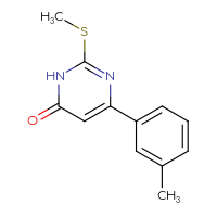 Chemical structure of 6-(3-methylphenyl)-2-(methylsulfanyl)-3,4-dihydropyrimidin-4-one - CSSB00031639142