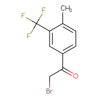 Chemical structure of 2-bromo-1-[4-methyl-3-(trifluoromethyl)phenyl]ethan-1-one - CSSB00022239711