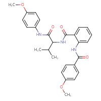 Chemical structure of 4-methoxy-N-[2-({1-[(4-methoxyphenyl)carbamoyl]-2-methylpropyl}carbamoyl)phenyl]benzamide - CSSB00102625771