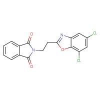 Chemical structure of 2-[2-(5,7-dichloro-1,3-benzoxazol-2-yl)ethyl]-2,3-dihydro-1H-isoindole-1,3-dione - CSSB00016229663
