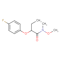 Chemical structure of 2-(4-fluorophenoxy)-N-methoxy-N-methylbutanamide - CSSB21151593348