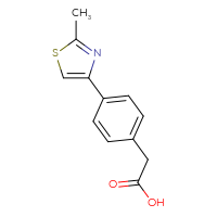 Chemical structure of 2-[4-(2-methyl-1,3-thiazol-4-yl)phenyl]acetic acid - CSSB00000037387