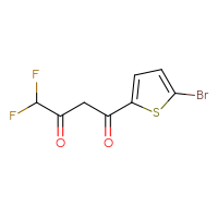 Chemical structure of 1-(5-bromothiophen-2-yl)-4,4-difluorobutane-1,3-dione - CSSB00016301669