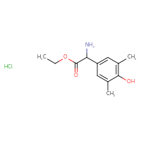 Chemical structure of ethyl 2-amino-2-(4-hydroxy-3,5-dimethylphenyl)acetate hydrochloride - CSSB20963528501