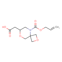 Chemical structure of 2-{5-[(prop-2-en-1-yloxy)carbonyl]-2,8-dioxa-5-azaspiro[3.5]nonan-7-yl}acetic acid - CSSB14869688414