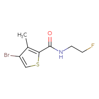 Chemical structure of 4-bromo-N-(2-fluoroethyl)-3-methylthiophene-2-carboxamide - CSSB01991074962