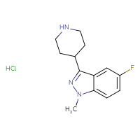 Chemical structure of 5-fluoro-1-methyl-3-(piperidin-4-yl)-1H-indazole hydrochloride - CSSB00020623239