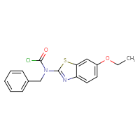 Chemical structure of N-benzyl-N-(6-ethoxy-1,3-benzothiazol-2-yl)carbamoyl chloride - CSSB15005990260