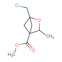 Chemical structure of methyl 1-(chloromethyl)-3-methyl-2-oxabicyclo[2.1.1]hexane-4-carboxylate - CSSB21246290405