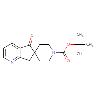 Chemical structure of tert-butyl 5-oxo-5,7-dihydrospiro[cyclopenta[b]pyridine-6,4'-piperidine]-1'-carboxylate - CSSB00160523811