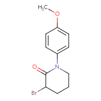 Chemical structure of 3-bromo-1-(4-methoxyphenyl)piperidin-2-one - CSSB00012034527