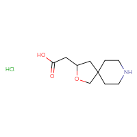 Chemical structure of 2-{2-oxa-8-azaspiro[4.5]decan-3-yl}acetic acid hydrochloride - CSSS02125277527