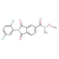 Chemical structure of 2-(2,5-dichlorophenyl)-N-methoxy-N-methyl-1,3-dioxo-2,3-dihydro-1H-isoindole-5-carboxamide - CSSB02271959403