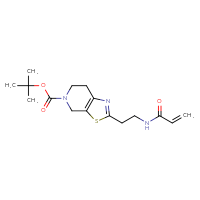 Chemical structure of tert-butyl 2-[2-(prop-2-enamido)ethyl]-4H,5H,6H,7H-[1,3]thiazolo[5,4-c]pyridine-5-carboxylate - CSSB21332073374
